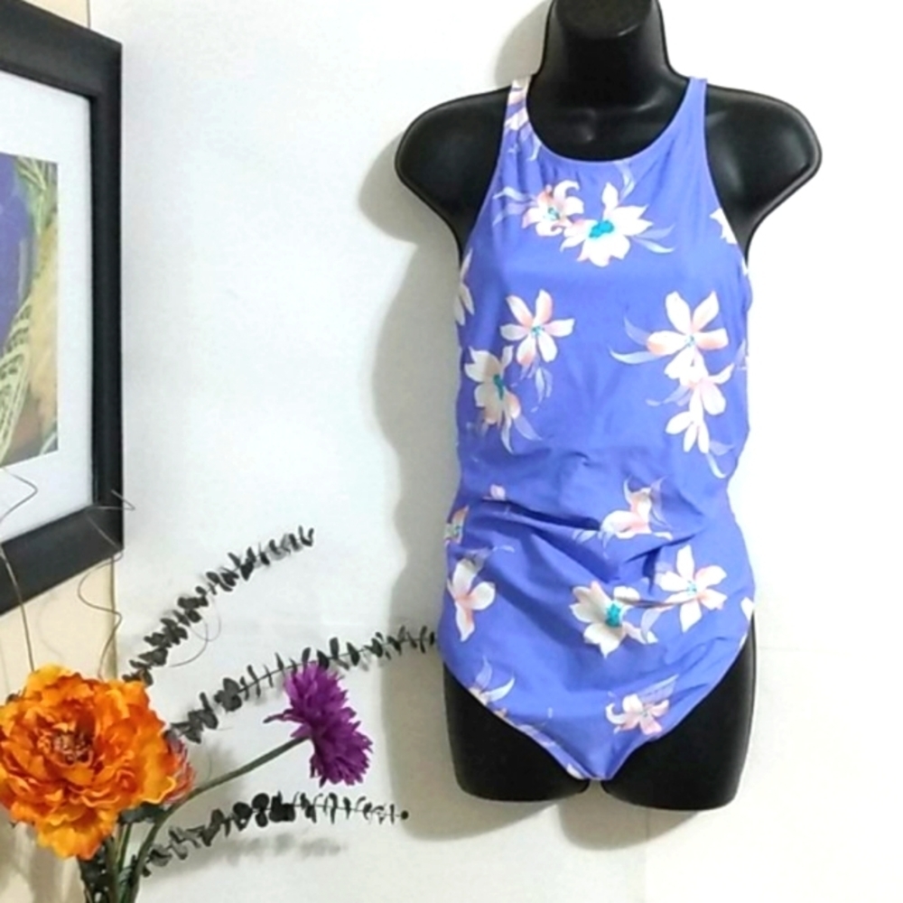 164 SONSIE BY GRACING LAVENDER CUT-OUT SWIMSUIT